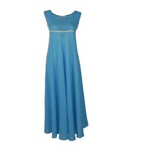 Blue Bust Strap Detail See Through Flare Dress (M)