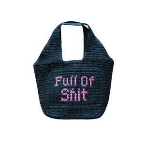 Oversize Pink Embroidered Full Of Shit Bag