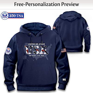 America's 250th Personalized Men's Hoodie Size XX-Large