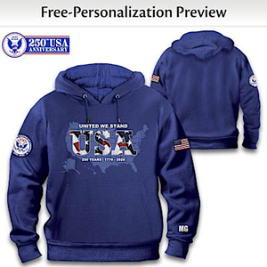 America's 250th Personalized Men's Hoodie Size Large