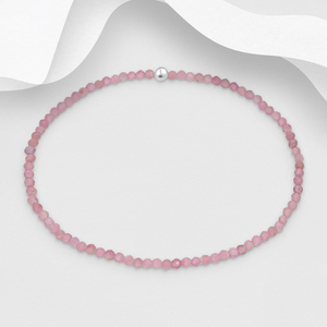 Signature Silver Pink Tourmaline Gemstone IMERAKI Bracelet