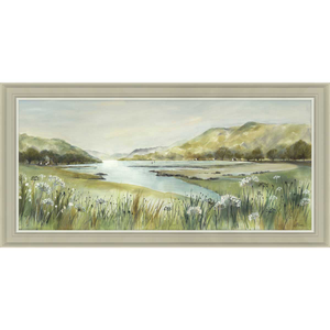 Pistachio Riverbank — Framed Landscape Art