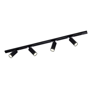 1m LED Spot sur rail - 4 Luminaires - Dimmable - Rail Monophasé - Noir