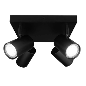 LED Ceiling Spotlight With 4 Lights - 3W - Daylight - Dimmable - Adjustable - Black - Square