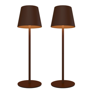 2x Tischleuchte mit Akku USB – Braun– IP54 – Dimmbar – CCT – 4400 mAh Batterie - Tischlampe ohne kabel - Nyra