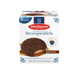 Daelmans Jumbo Brownie Stroopwafels in Cube Box - Case of 8