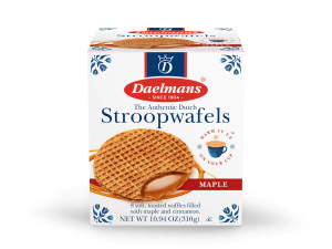 Daelmans Jumbo Maple Stroopwafels in Cube Box - Case of 8
