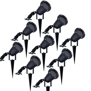 9er set LED Gartenstrahler Aluminium - IP65 - GU10 Fassung - 1M Kabel