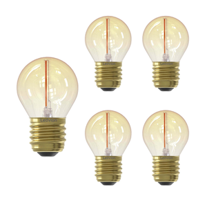 5x Ampoule LED E27 Filament - 1W - 2100K - 50 Lumen - Or