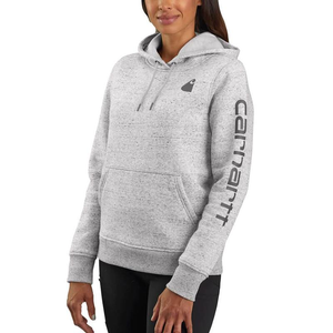 Relaxed Fit Midweight Logo Sleeve Hooded Sweatshirt