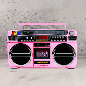 Zylo Retro 40W 8" Bluetooth Boombox Speaker – Pink
