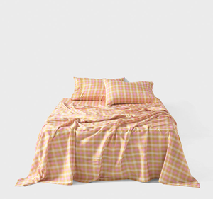 Sunrise Check Sheet Set Range Bubblegum