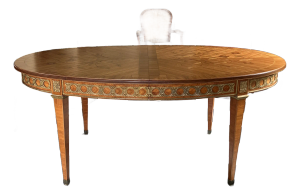 Antique Louis XVI Rosewood Dining Room Table With Two Leaves