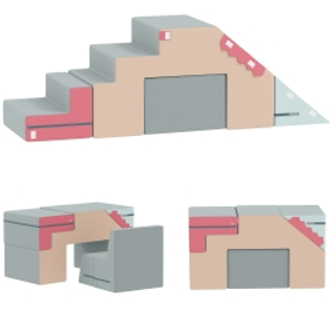 AIYAPLAY Set de 2 bloques de construcción suaves para niños, cuero sintético, espuma, para trepar, construir, jugar, multicolor