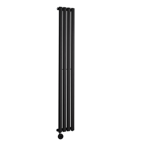Milano x ECOSO Aruba - Electric Black Vertical Designer Radiator - 1600mm x 236mm (Single Panel) - with Plug-In Wi-Fi Thermostatic Heating Element