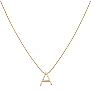 Pre-Owned 9ct Yellow Gold Initial A Pendant & Chain Necklace