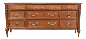 Henredon French Regency Louis XVI Carved Mahogany Long Dresser or Credenza, Newly Refinished