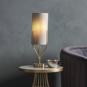 95467 Fraser 1 Light Table Lamp Brass Linen