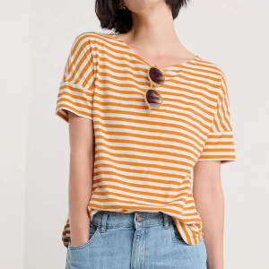 Seasalt Bryher View T-Shirt Mini Cornish Daylily Chalk Size 20
