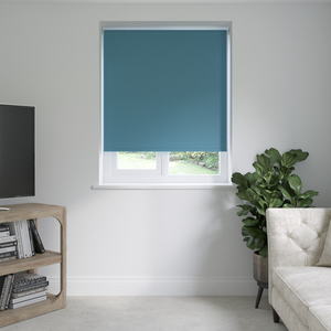 No Drill Libra Nato Blue Roller Blinds: 1200mm x 1300mm Recess