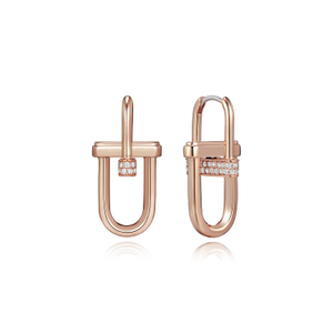 Dual D. D Silver Dangle Earring With Crystal Accents (one size)