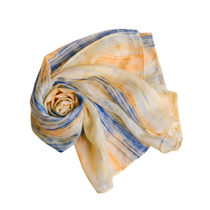 Sunlight Brushstroke Habotai Silk Scarf – Hand-Dyed Mulberry Silk (one size)