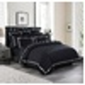 Ambassador 1000 TC Embroidered Black Quilt Cover Set