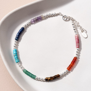 Signature Silver Gemstone Beaded IMERAKI Bracelet