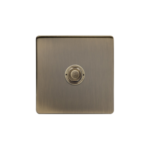 Soho Lighting Antique Brass 1 Gang 6A 2 Way Push Button Switch