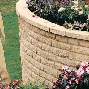 Bradstone Pitched Walling &amp; Textured Coping (Buff or Grey) - 290 x 90 x 63mm, Buff