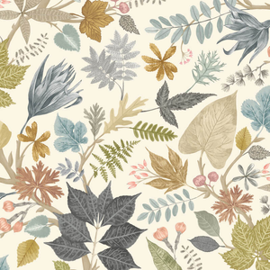 Ohpopsi Lush Leaves Linen/Fossil Wallpaper - RON50122W