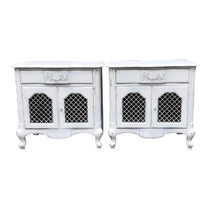 1970s White Furniture Co. French Provincial Nightstand - a Pair