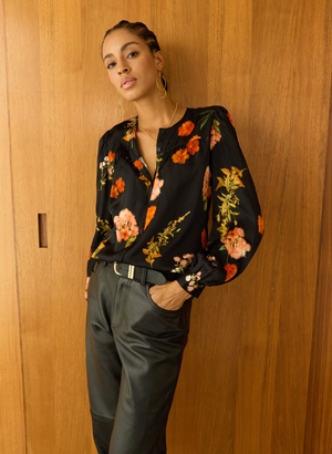 Micah Printed Blouse - UK 18 | EU 46 | US 14 / Black Floral Sprig