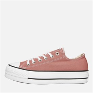 Converse Womens Chuck Taylor All Star Lift Platform Ox Trainers Light Saddle/Natural Ivory