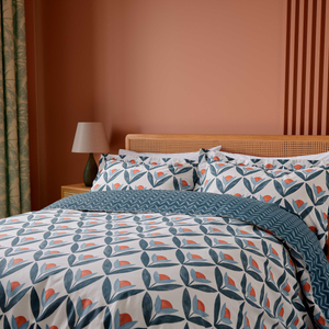 Tulip Trellis Duvet Cover SET, Navy