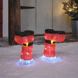 Set of 2 Santa’s Boots Acrylic Stake Lights