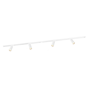 2m LED Spot sur rail - 4 Luminaires - Dimmable - Rail Monophasé - Blanc