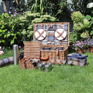 Luxury Picnic Basket Hamper For 4 - Country Tweed