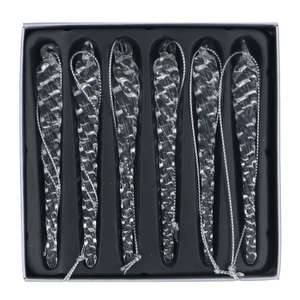 Clear Twist Icicles, Box of 6