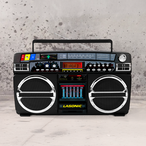 Zylo Retro 40W 8" Bluetooth Boombox Speaker – Black