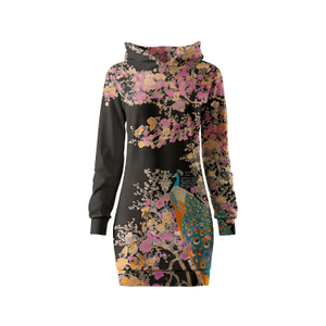 Ornate Avian Oversize Hoodie Dress (M)