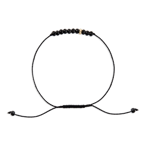 The Energy Project Bracelet – Protection With Black Tourmaline & Solid 14K Gold Bead (one size)