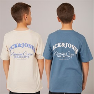 JACK & JONES Boys Brandes Back Two Pack T-Shirts Moonbeam/Ocean View