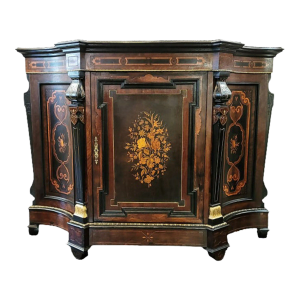 American Victorian Renaissance Revival Cabinet Nice Inlays