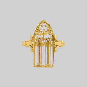 CLERESTORY. Cathedral Glass Window Ring - Gold - Gold / Medium