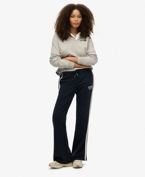 Athletic joggingbroek met wijde pijpen en strepen