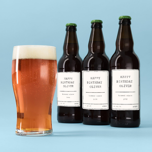 Personalised Happy Birthday Beer Trio 3x500ml