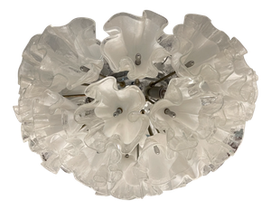 Large Murano Glass Flower Ceiling Light by Venini, 1960s