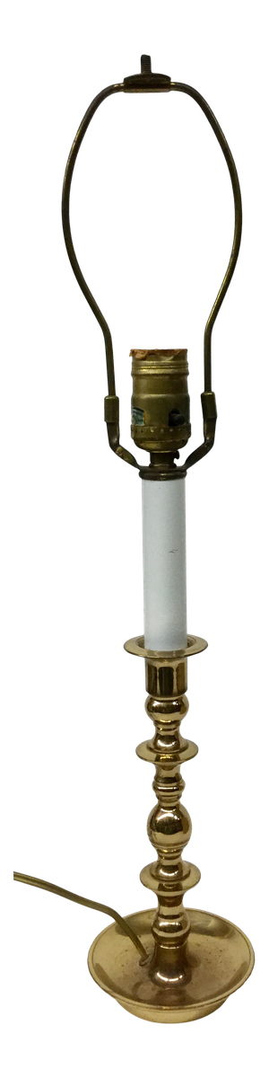 Vintage Baldwin Solid Brass Candlestick Table Lamp