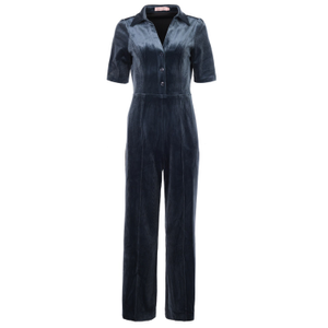 Corrie Bratter Blue Cord Velvet Avenge Jumpsuit (M)